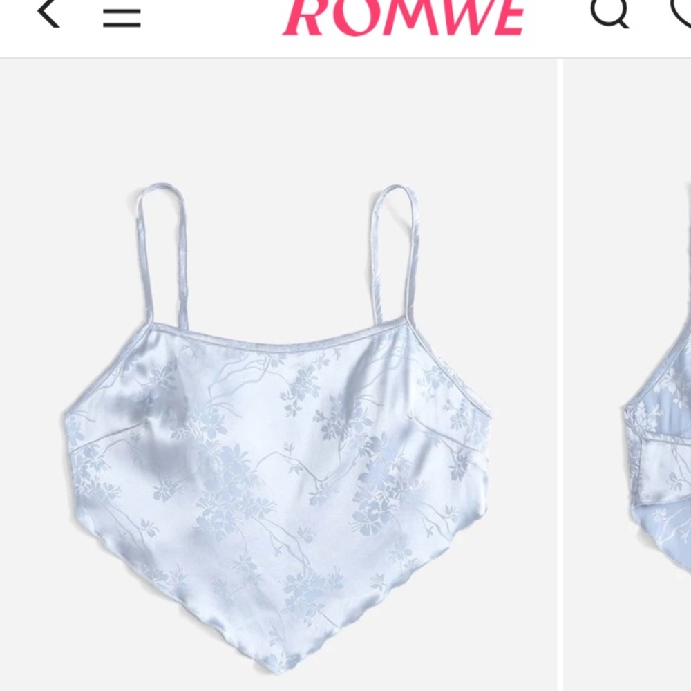 Blue floral hem cami top